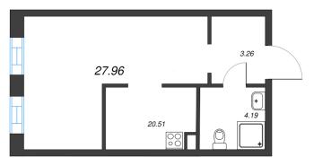 Студия № 264 Корп.: 3.8 , Секция 3.8  в ЖК Zoom на Неве