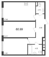 3 ккв (Евро) № 1005 Корп.: 3.5 , Секция 3.5  в ЖК Zoom на Неве