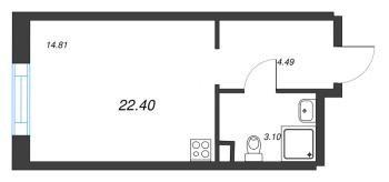 Студия № 464 Корп.: 3.8 , Секция 3.8  в ЖК Zoom на Неве