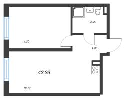 2 ккв (Евро) № 571 Корп.: 3.7 , Секция 3.7  в ЖК Zoom на Неве
