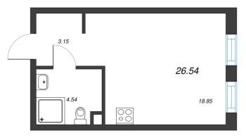 Студия № 486 Корп.: 3.7 , Секция 3.7  в ЖК Zoom на Неве