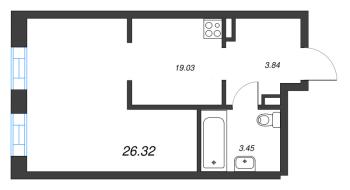 Студия № 350 Корп.: 3.8 , Секция 3.8  в ЖК Zoom на Неве