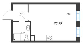 Студия № 444 Корп.: 3.8 , Секция 3.8  в ЖК Zoom на Неве