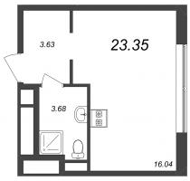 Студия № 1021 Корп.: 3.5 , Секция 3.5  в ЖК Zoom на Неве