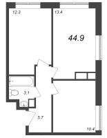 2 ккв № 36 Корп.: 3.10 , Секция 3.10  в ЖК Zoom на Неве