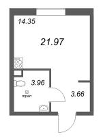 Студия № 677 Корп.: 3.6 , Секция 3.6  в ЖК Zoom на Неве