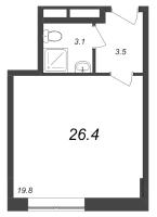 Студия № 144 Корп.: 3.9 , Секция 3.9  в ЖК Zoom на Неве