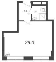 Студия № 210 Корп.: 3.9 , Секция 3.9  в ЖК Zoom на Неве