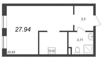 Студия № 1203 Корп.: 3.3 , Секция 3.3  в ЖК Zoom на Неве