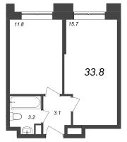 2 ккв (Евро) № 240 Корп.: 3.9 , Секция 3.9  в ЖК Zoom на Неве