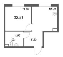 1 ккв № 666 Корп.: 3.6 , Секция 3.6  в ЖК Zoom на Неве