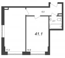 2 ккв (Евро) № 172 Корп.: 3.9 , Секция 3.9  в ЖК Zoom на Неве