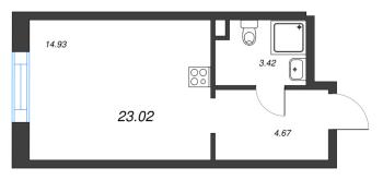 Студия № 265 Корп.: 3.8 , Секция 3.8  в ЖК Zoom на Неве