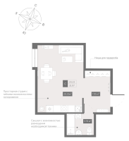 Студия № 343 Корп.: 1 , Секция 2  в ЖК Зум Чёрная Речка