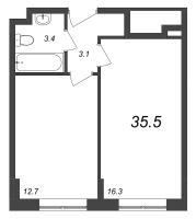 2 ккв (Евро) № 12 Корп.: 3.10 , Секция 3.10  в ЖК Зум на Неве