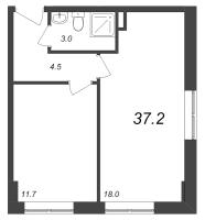 2 ккв (Евро) № 11 Корп.: 3.10 , Секция 3.10  в ЖК Зум на Неве