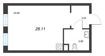 Студия № 492 Корп.: 3.7 , Секция 3.7  в ЖК Зум на Неве