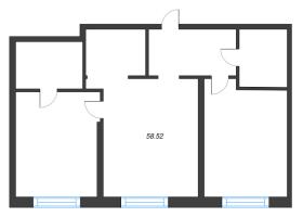 3 ккв (Евро) № 1528 Корп.: 3.1 , Секция 3.1  в ЖК Зум на Неве