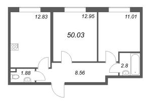 2 ккв № 681 Корп.: 3.6 , Секция 3.6  в ЖК Зум на Неве