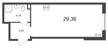 Студия № 852 Корп.: 3.5 , Секция 3.5  в ЖК Зум на Неве