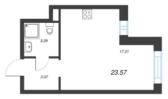 Студия № 457 Корп.: 3.8 , Секция 3.8  в ЖК Зум на Неве