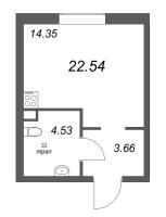 Студия № 664 Корп.: 3.6 , Секция 3.6  в ЖК Зум на Неве