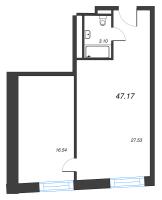 2 ккв (Евро) № 245, Секция 1  в ЖК ЙЕС Лидер