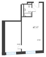 2 ккв (Евро) № 210, Секция 1  в ЖК ЙЕС Лидер