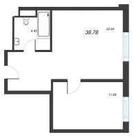 2 ккв (Евро) № 511, Секция 1  в ЖК ЙЕС Лидер